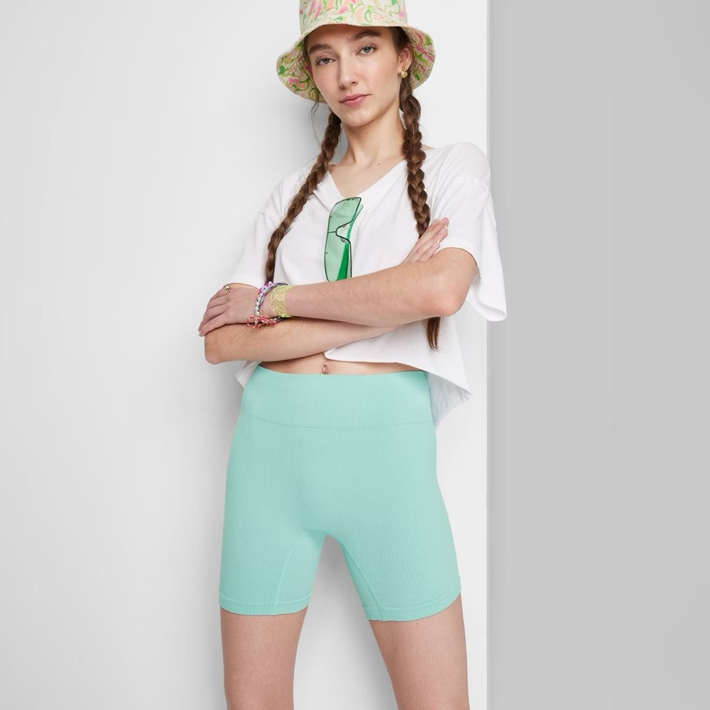 Turquoise Bike Shorts